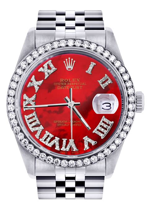 rolex 36mm datejust pearl red roman numerals fake|Rolex roman numeral face.